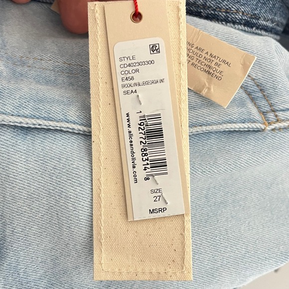 Alice + Olivia Rye Two-Tone Denim Maxi Skirt in Brooklyn Blue Size 27 - Picture 7 of 7